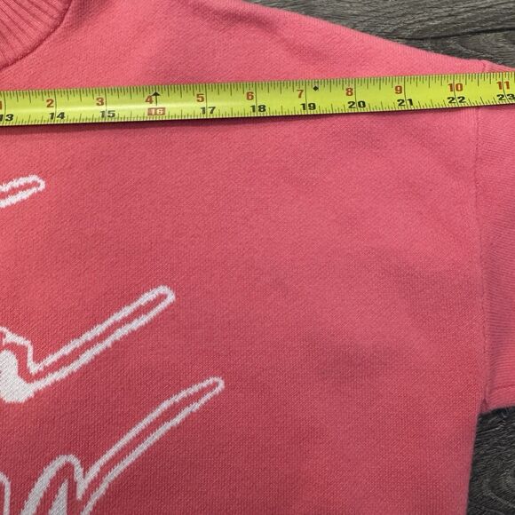 H&M Not Your Baby Cropped Sweater Pink Wmns Sz S Cotton Blend Pullover Mock Neck - Picture 7 of 9